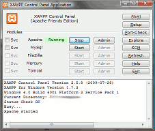 [Screenshot von XAMPP]